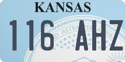 KS license plate 116AHZ