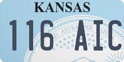KS license plate 116AIC