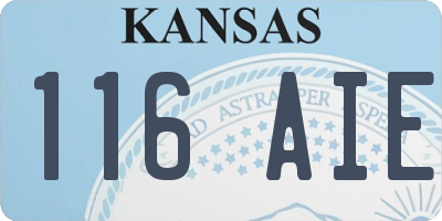 KS license plate 116AIE