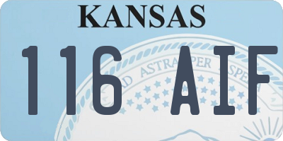KS license plate 116AIF