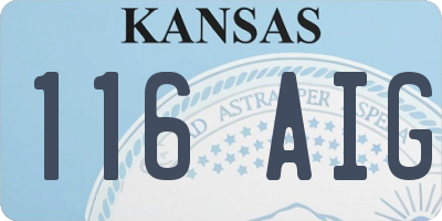 KS license plate 116AIG