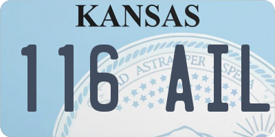 KS license plate 116AIL