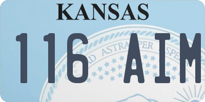 KS license plate 116AIM
