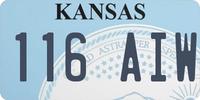 KS license plate 116AIW