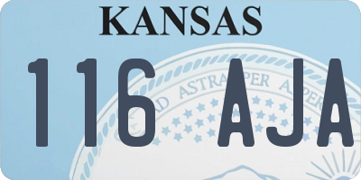 KS license plate 116AJA