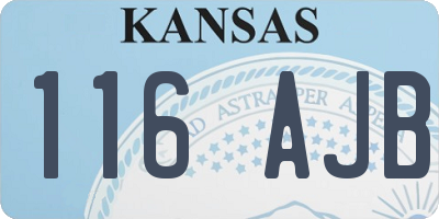 KS license plate 116AJB