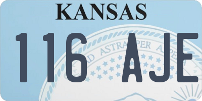 KS license plate 116AJE