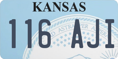 KS license plate 116AJI