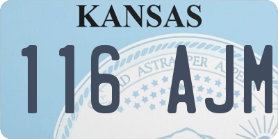 KS license plate 116AJM