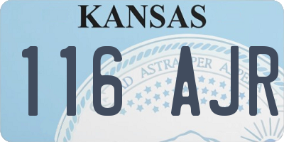 KS license plate 116AJR