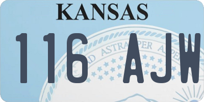 KS license plate 116AJW