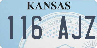 KS license plate 116AJZ