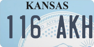 KS license plate 116AKH