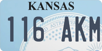 KS license plate 116AKM