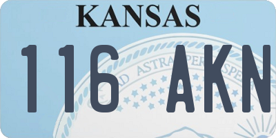 KS license plate 116AKN