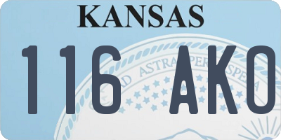 KS license plate 116AKO