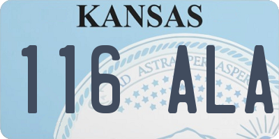 KS license plate 116ALA