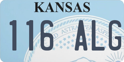 KS license plate 116ALG