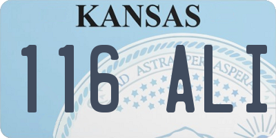 KS license plate 116ALI