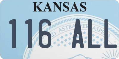KS license plate 116ALL