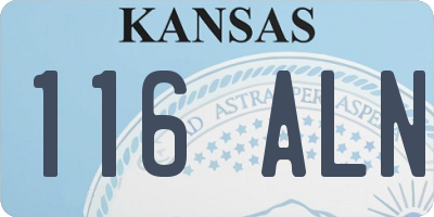 KS license plate 116ALN