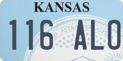 KS license plate 116ALO