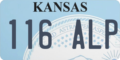 KS license plate 116ALP
