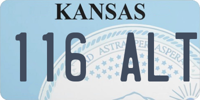 KS license plate 116ALT