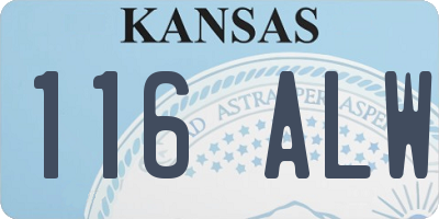 KS license plate 116ALW