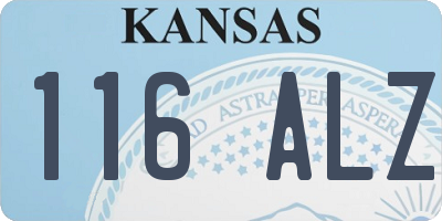KS license plate 116ALZ