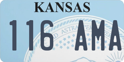 KS license plate 116AMA