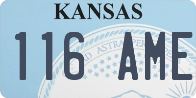 KS license plate 116AME