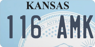 KS license plate 116AMK
