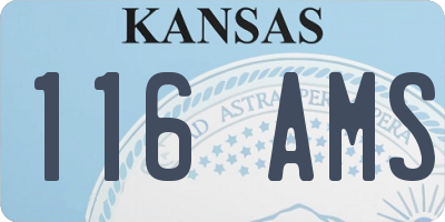 KS license plate 116AMS