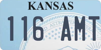 KS license plate 116AMT