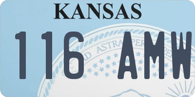 KS license plate 116AMW