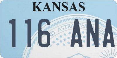 KS license plate 116ANA