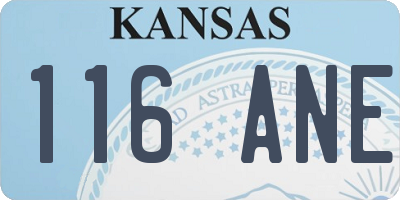 KS license plate 116ANE