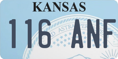 KS license plate 116ANF