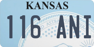KS license plate 116ANI