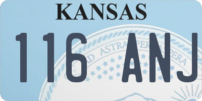 KS license plate 116ANJ