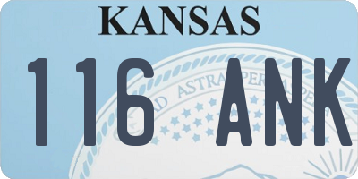KS license plate 116ANK
