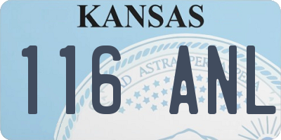 KS license plate 116ANL