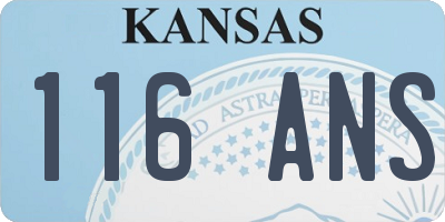 KS license plate 116ANS