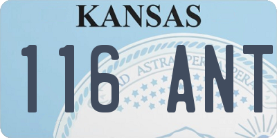 KS license plate 116ANT