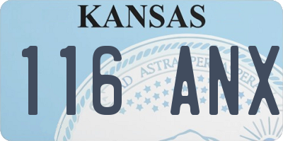 KS license plate 116ANX