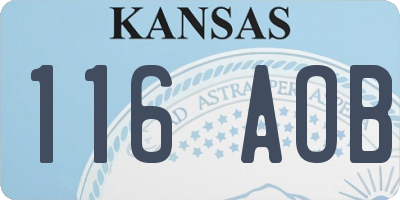 KS license plate 116AOB