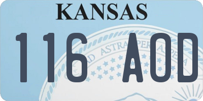 KS license plate 116AOD