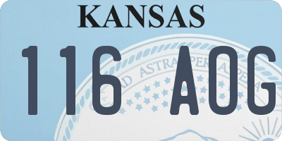 KS license plate 116AOG