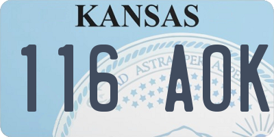 KS license plate 116AOK